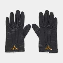 مملوكة مسبقًا Prada Size 6.5 Gloves Black Leather 