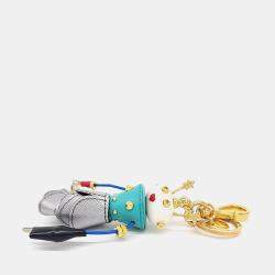 Pre Owned Prada Multicolor Leather, Resin Robot Backpack Keychain