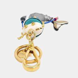 Pre Owned Prada Multicolor Leather, Resin Robot Backpack Keychain