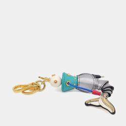 Pre Owned Prada Multicolor Leather, Resin Robot Backpack Keychain
