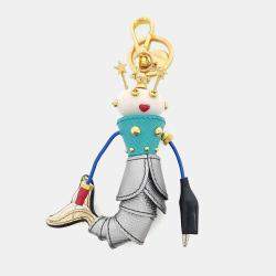 Pre Owned Prada Multicolor Leather, Resin Robot Backpack Keychain