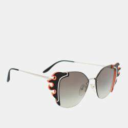 Pre Owned نظارة شمسية برادا أسود/لهب برتقالي