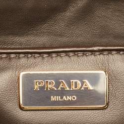 Pre Owned Prada Green/Red Gingham Check Jacquard Vichy Fabric Cosmetic Pouch