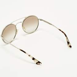 Pre Owned Prada Beige/Silver Tone Gradient SPR51S Round Sunglasses