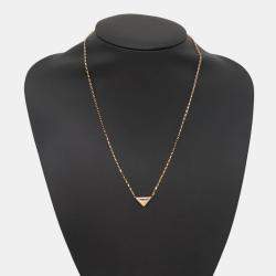 Pre Owned Prada Mini Triangle Pendant Necklace 18K Pink Gold