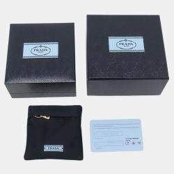 Pre Owned Prada Mini Triangle Pendant Necklace 18K Pink Gold