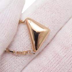 Pre Owned Prada Mini Triangle Pendant Necklace 18K Pink Gold