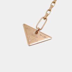 Pre Owned Prada Mini Triangle Pendant Necklace 18K Pink Gold