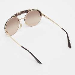 Pre Owned  Prada Brown Gradient SPR 52U Ornate Crystal Embellished Round Sunglasses 