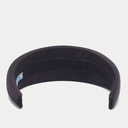 Pre Owned Prada Re-Nylon Triangle Logo Black Wide Headband