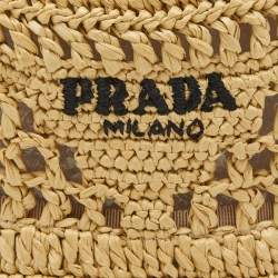 Pre Owned Prada Beige Logo Crochet Bucket Hat M