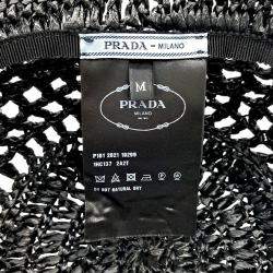 Pre Owned Prada Black Bucket Hat (1HC137)