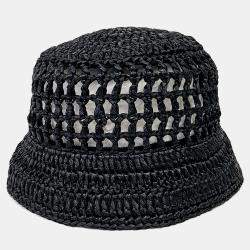 Pre Owned Prada Black Bucket Hat (1HC137)