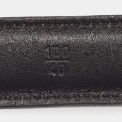 Pre Owned Prada Logo Plaque 100 CM Buckle Belt Gold Saffiano Leather