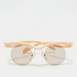 Pre Owned Prada Peach SPR A18 Rimless Round Sunglasses