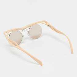 Pre Owned Prada Peach SPR A18 Rimless Round Sunglasses