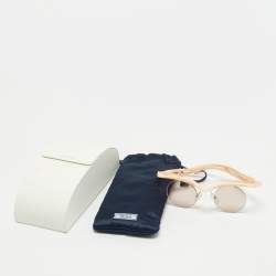 Pre Owned Prada Peach SPR A18 Rimless Round Sunglasses