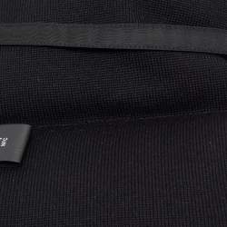 Pre Owned Prada Black Padded Re-Nylon and Wool Triangle Logo Scarf 