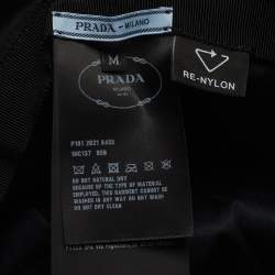 Pre Owned Prada Re-Nylon Black Triangle Logo Allover Sequin Bucket Hat M