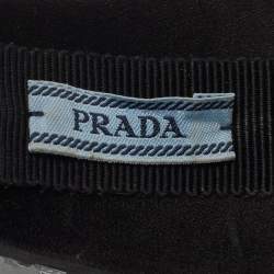 Pre Owned Prada Black Crystal Embellished Satin Oversized Headband