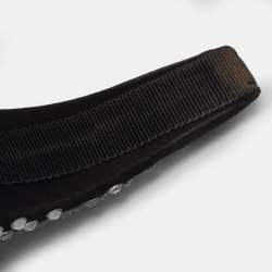 Pre Owned Prada Black Crystal Embellished Satin Oversized Headband