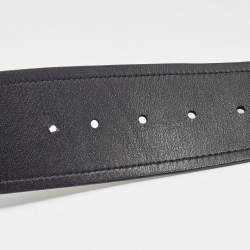 Pre Owned Prada 80CM Wide Buckle Belt Black Leather
