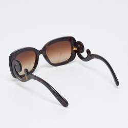 Pre Owned Prada Tortoise Brown Gradient SPR 270 Baroque Square Sunglasses