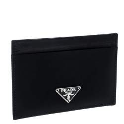 Pre Owned Prada Black Nylon Card Case