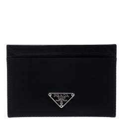 Pre Owned Prada Black Nylon Card Case