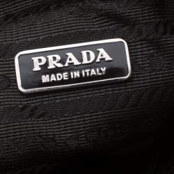 Pre Owned Prada Metallic Saffiano Leather Purse Key Chain