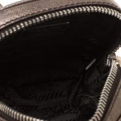 Pre Owned Prada Metallic Saffiano Leather Purse Key Chain