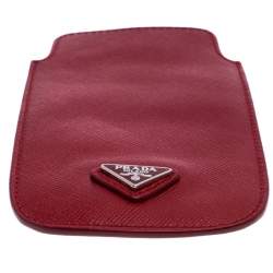 Prada Red Saffiano Leather iPhone Case