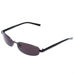 Pre Owned Prada Gunmetal Tone/ Grey SPR 56E Rectangular Sunglasses