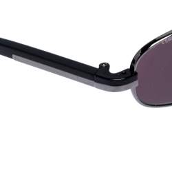 Pre Owned Prada Gunmetal Tone/ Grey SPR 56E Rectangular Sunglasses