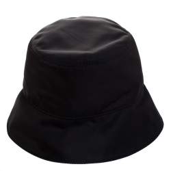 Pre Owned Prada Black Nylon Classic Bucket Hat M