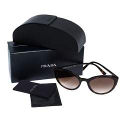 Prada Dark Brown Tortoise Gradient SPR 02V Cat Eye Sunglasses