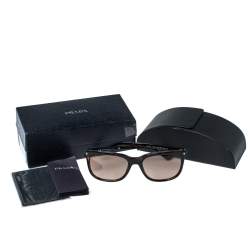 Prada Havana Brown/ Brown SPR 12R Rectangle Sunglasses