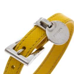 Pre Owned سوار برادا جلد سافيانو أصفر فضية اللون