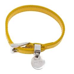 Pre Owned سوار برادا جلد سافيانو أصفر فضية اللون