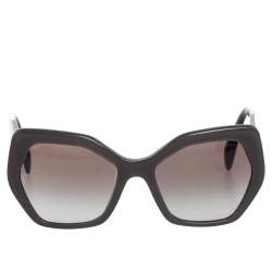 Prada Black & Opal Brown/ Brown Gradient SPR16R Oversized Sunglasses