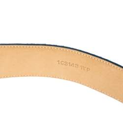 Pre Owned حزام برادا إبزيم جلد ثعبان أزرق 90 سم