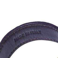 Pre Owned Prada Purple Ostrich Leather Gold Tone Bracelet 