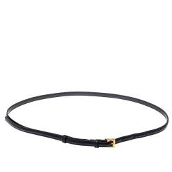 مملوكة مسبقًا Prada Black Saffiano Leather Narrow High Waist Belt 75CM