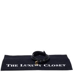 مملوكة مسبقًا Prada Black Saffiano Leather Narrow High Waist Belt 75CM