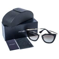 Pre Owned Prada Pale Gold Tone / Brown Gradient SPR 53S Cinema Evolution Sunglasses