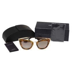 Prada Orange with Gold Havana/  Grey Gradient SPR53S Cat Eye Sunglasses