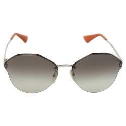 Prada Silver Tone/Grey Gradient Sunglasses SPR64T Aviator Sunglasses