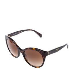 Pre Owned Prada Brown Havana/Brown Gradient SPR23O Sunglasses