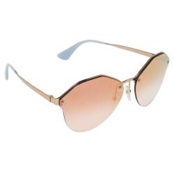 Prada Gold Tone/ Rose Gold Mirrrored SPR64T Aviator Sunglasses