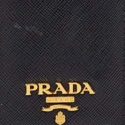 Pre Owned حافظة بادج تعريفي برادا جلد أسود